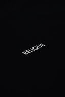 Black background with the word 'RELIQUE' in white